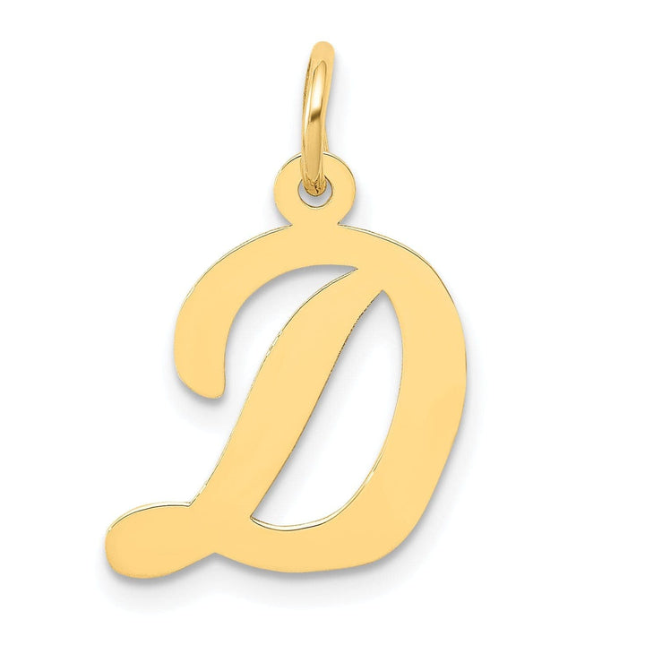 Lovely Rita's Pendants & Charms 14K Yellow Gold Medium Size Fancy Script Design Letter D Initial Pendant