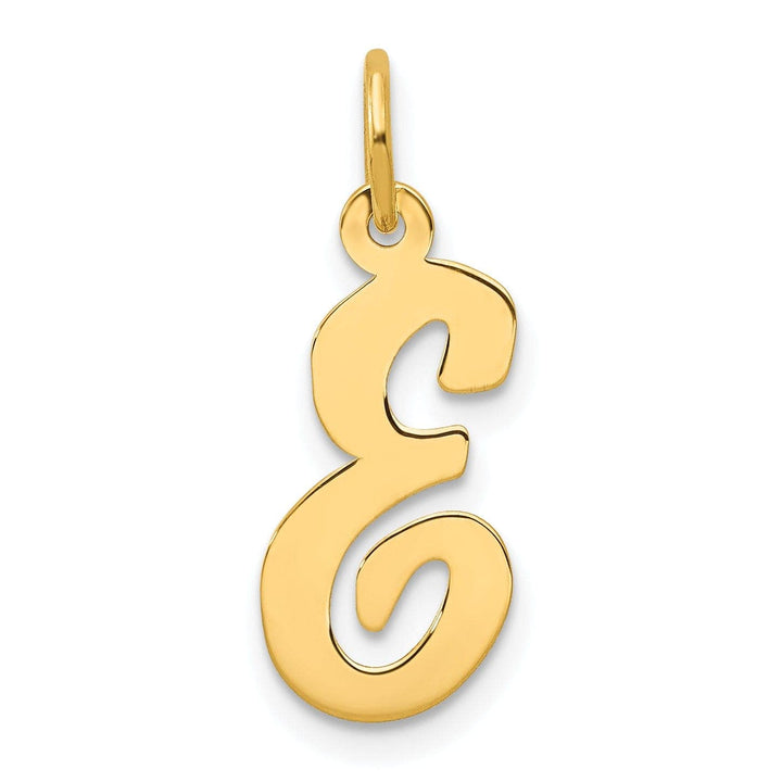 Lovely Rita's Pendants & Charms 14K Yellow Gold Medium Size Fancy Script Design Letter E Initial Pendant