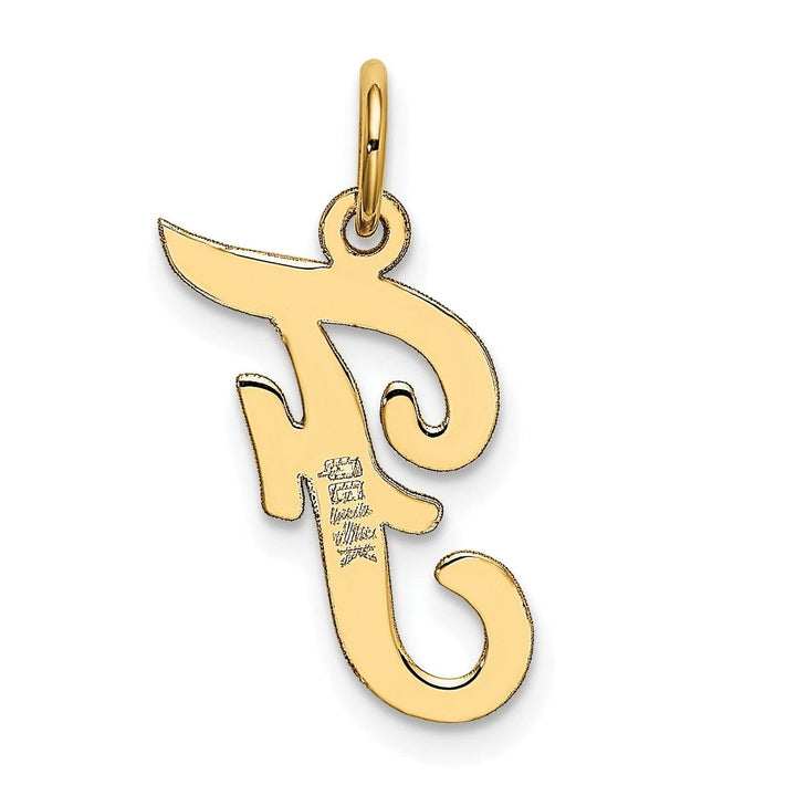 Lovely Rita's Pendants & Charms 14K Yellow Gold Medium Size Fancy Script Design Letter F Initial Pendant