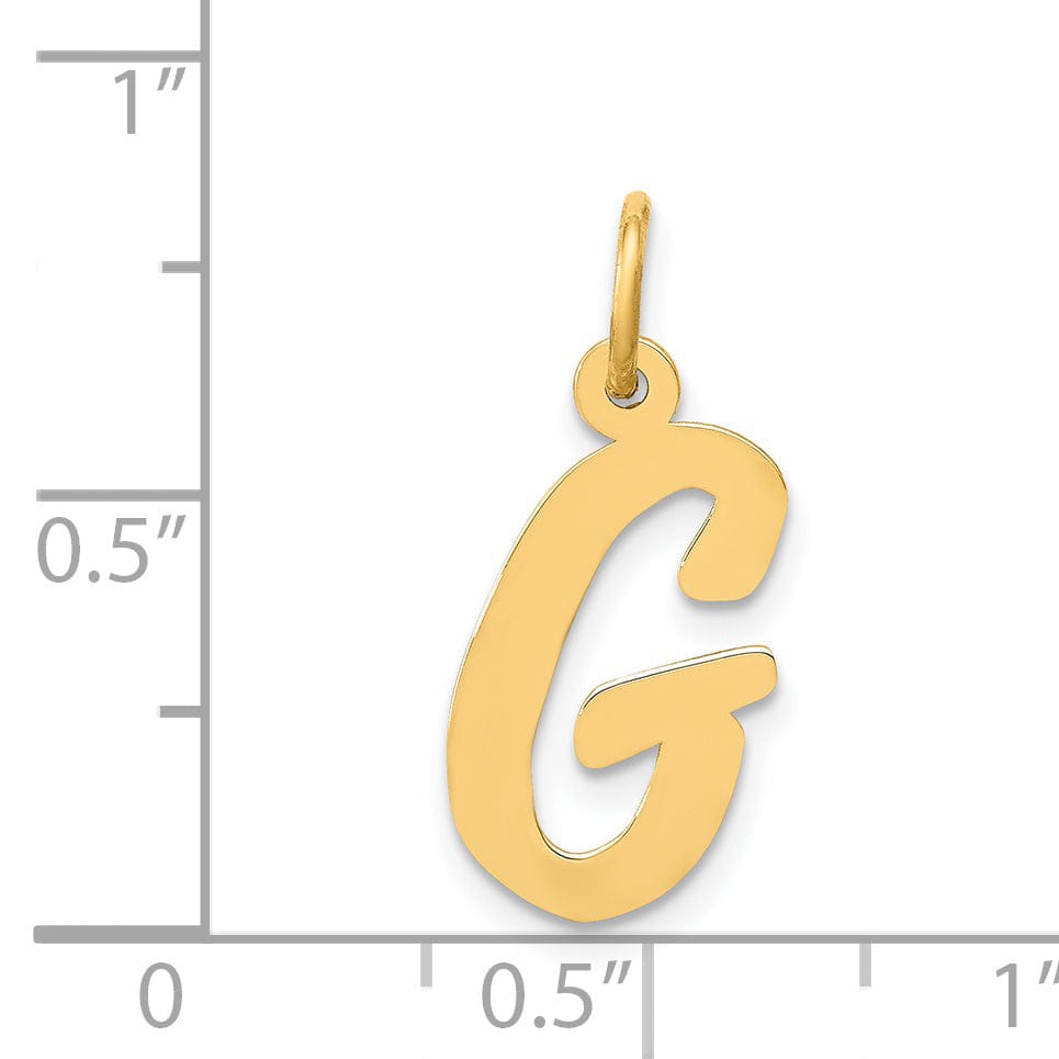 Lovely Rita's Pendants & Charms 14K Yellow Gold Medium Size Fancy Script Design Letter G Initial Pendant