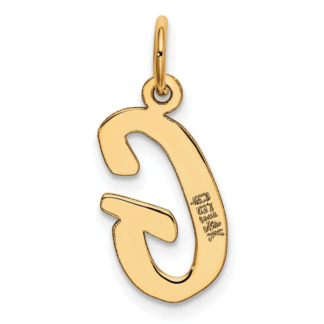 Lovely Rita's Pendants & Charms 14K Yellow Gold Medium Size Fancy Script Design Letter G Initial Pendant