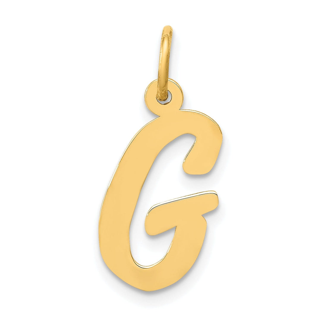 Lovely Rita's Pendants & Charms 14K Yellow Gold Medium Size Fancy Script Design Letter G Initial Pendant