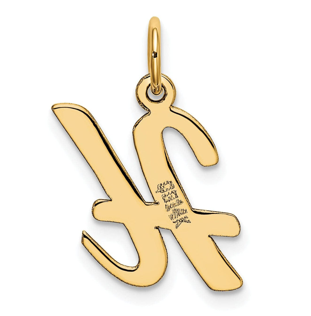 Lovely Rita's Pendants & Charms 14K Yellow Gold Medium Size Fancy Script Design Letter H Initial Pendant