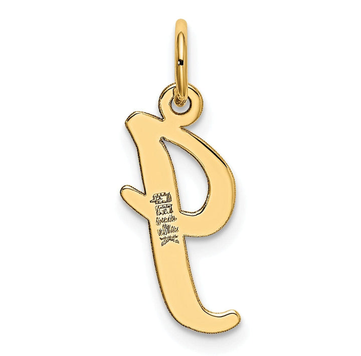 Lovely Rita's Pendants & Charms 14K Yellow Gold Medium Size Fancy Script Design Letter I Initial Pendant