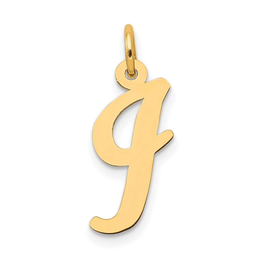 Lovely Rita's Pendants & Charms 14K Yellow Gold Medium Size Fancy Script Design Letter I Initial Pendant