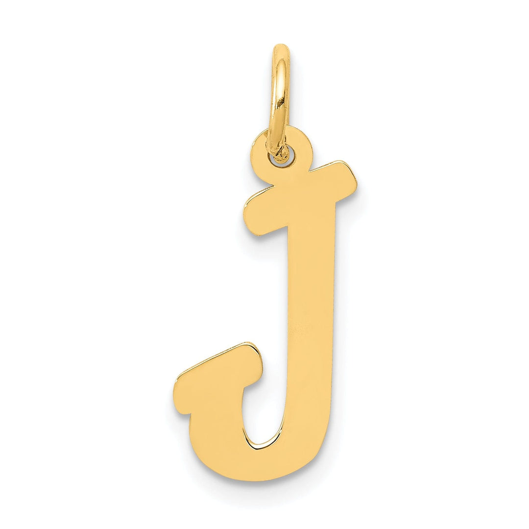 Lovely Rita's Pendants & Charms 14K Yellow Gold Medium Size Fancy Script Design Letter J Initial Pendant
