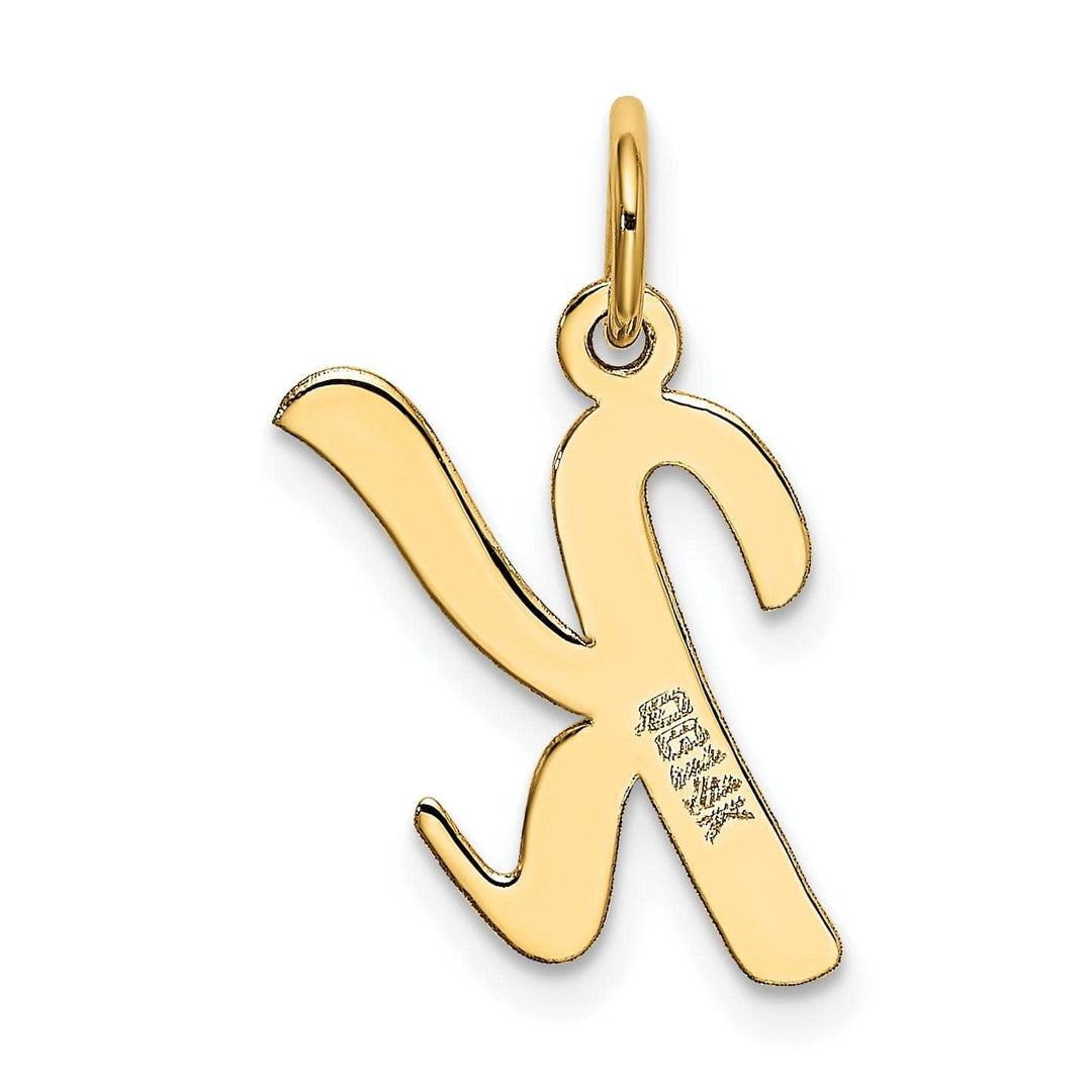 Lovely Rita's Pendants & Charms 14K Yellow Gold Medium Size Fancy Script Design Letter K Initial Pendant