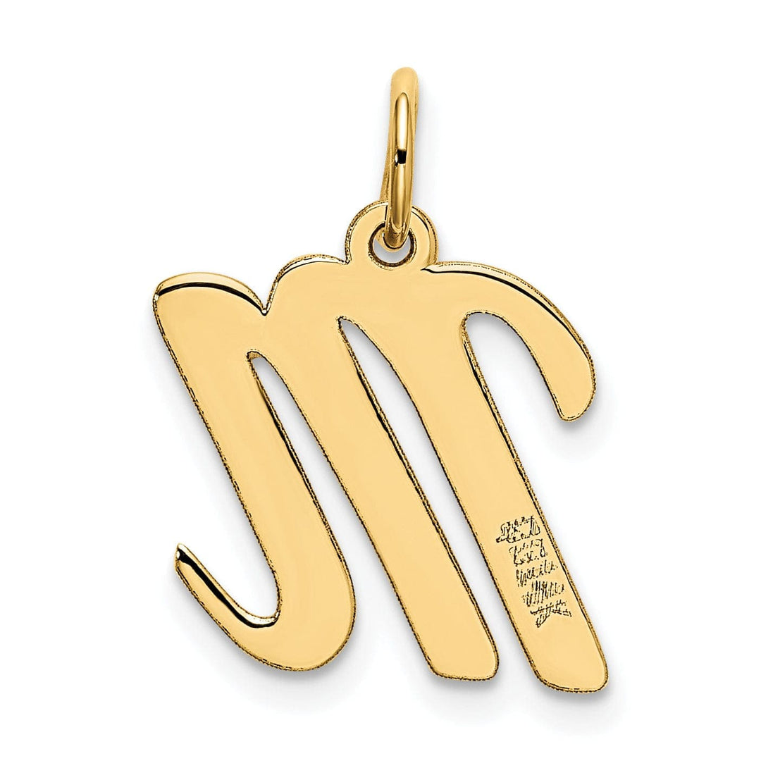 Lovely Rita's Pendants & Charms 14K Yellow Gold Medium Size Fancy Script Design Letter M Initial Pendant