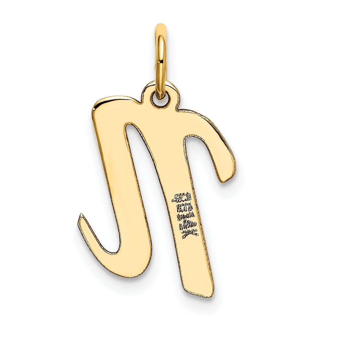 Lovely Rita's Pendants & Charms 14K Yellow Gold Medium Size Fancy Script Design Letter N Initial Pendant