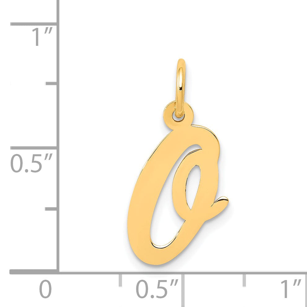 Lovely Rita's Pendants & Charms 14K Yellow Gold Medium Size Fancy Script Design Letter O Initial Pendant