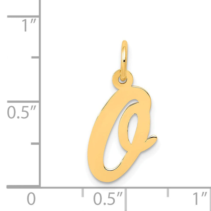 Lovely Rita's Pendants & Charms 14K Yellow Gold Medium Size Fancy Script Design Letter O Initial Pendant