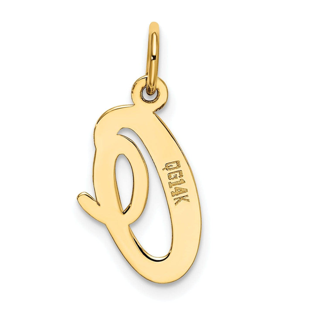 Lovely Rita's Pendants & Charms 14K Yellow Gold Medium Size Fancy Script Design Letter O Initial Pendant
