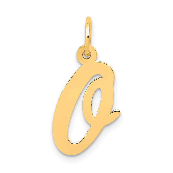 Lovely Rita's Pendants & Charms 14K Yellow Gold Medium Size Fancy Script Design Letter O Initial Pendant