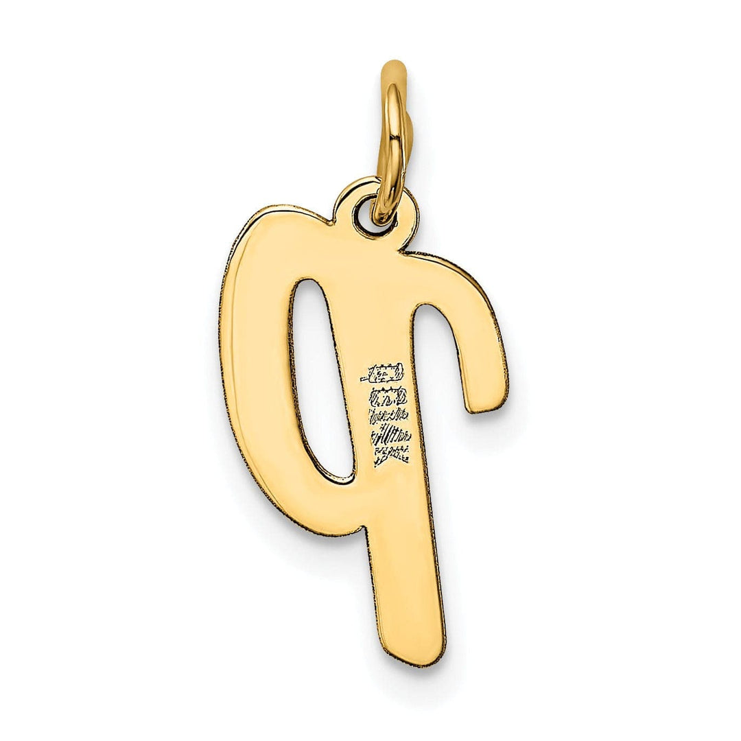 Lovely Rita's Pendants & Charms 14K Yellow Gold Medium Size Fancy Script Design Letter P Initial Pendant