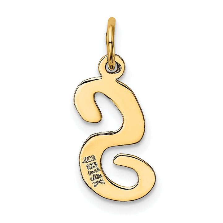 Lovely Rita's Pendants & Charms 14K Yellow Gold Medium Size Fancy Script Design Letter S Initial Pendant