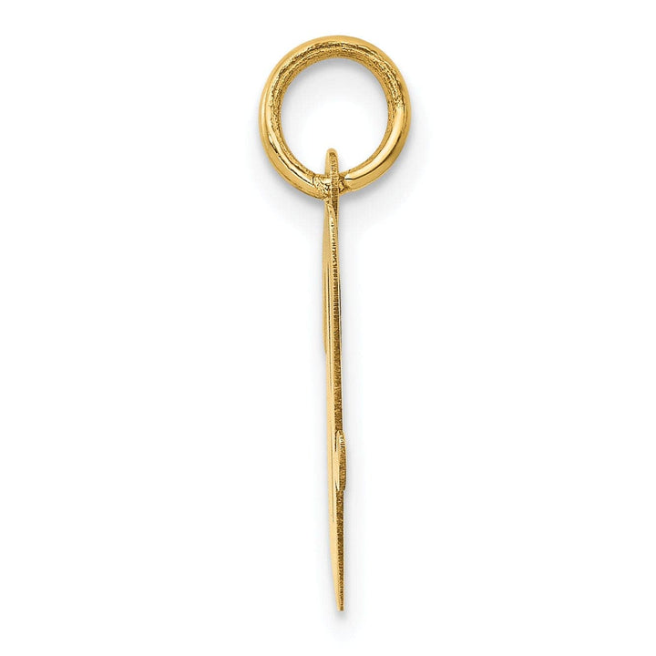 Lovely Rita's Pendants & Charms 14K Yellow Gold Medium Size Fancy Script Design Letter V Initial Pendant