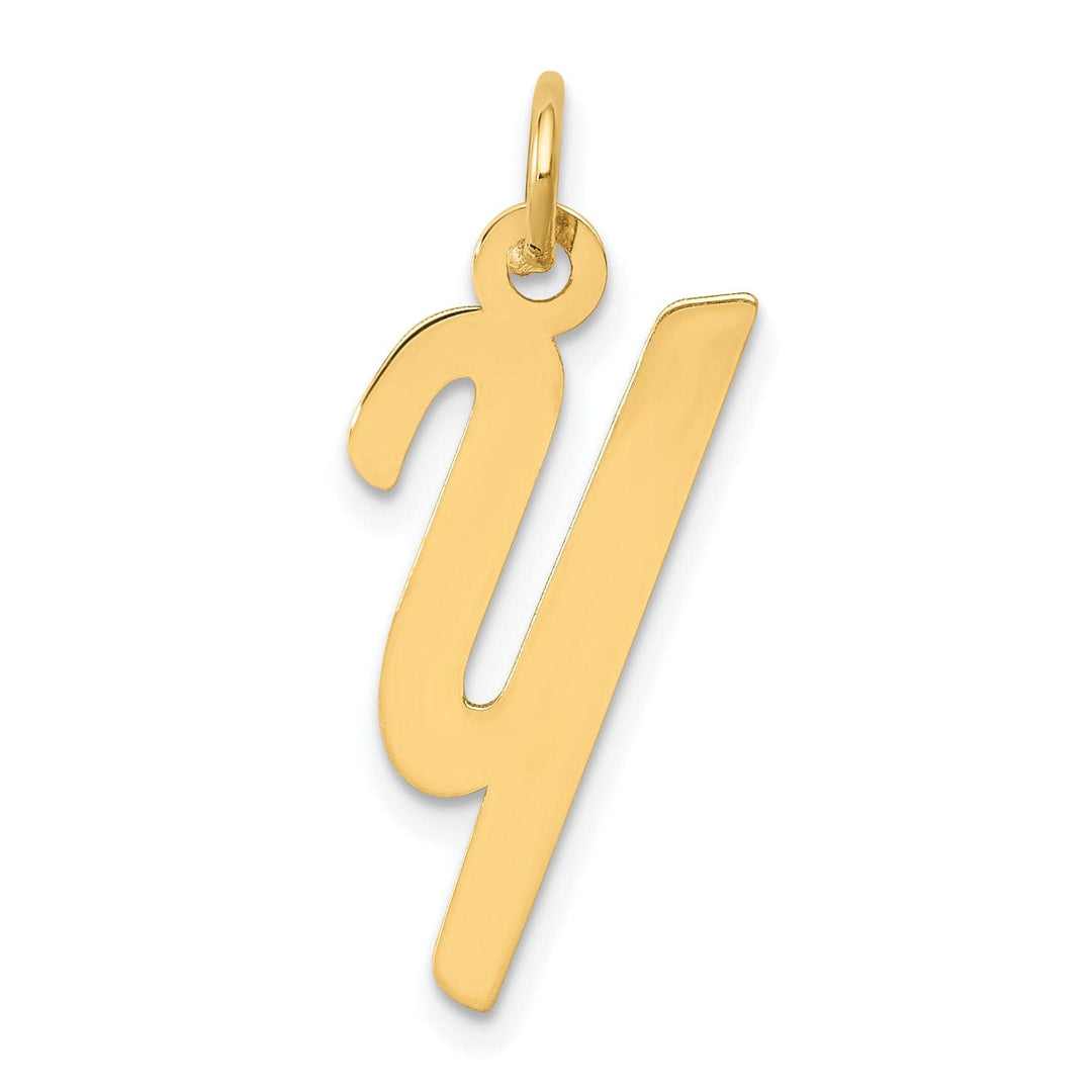 Lovely Rita's Pendants & Charms 14K Yellow Gold Medium Size Fancy Script Design Letter Y Initial Pendant