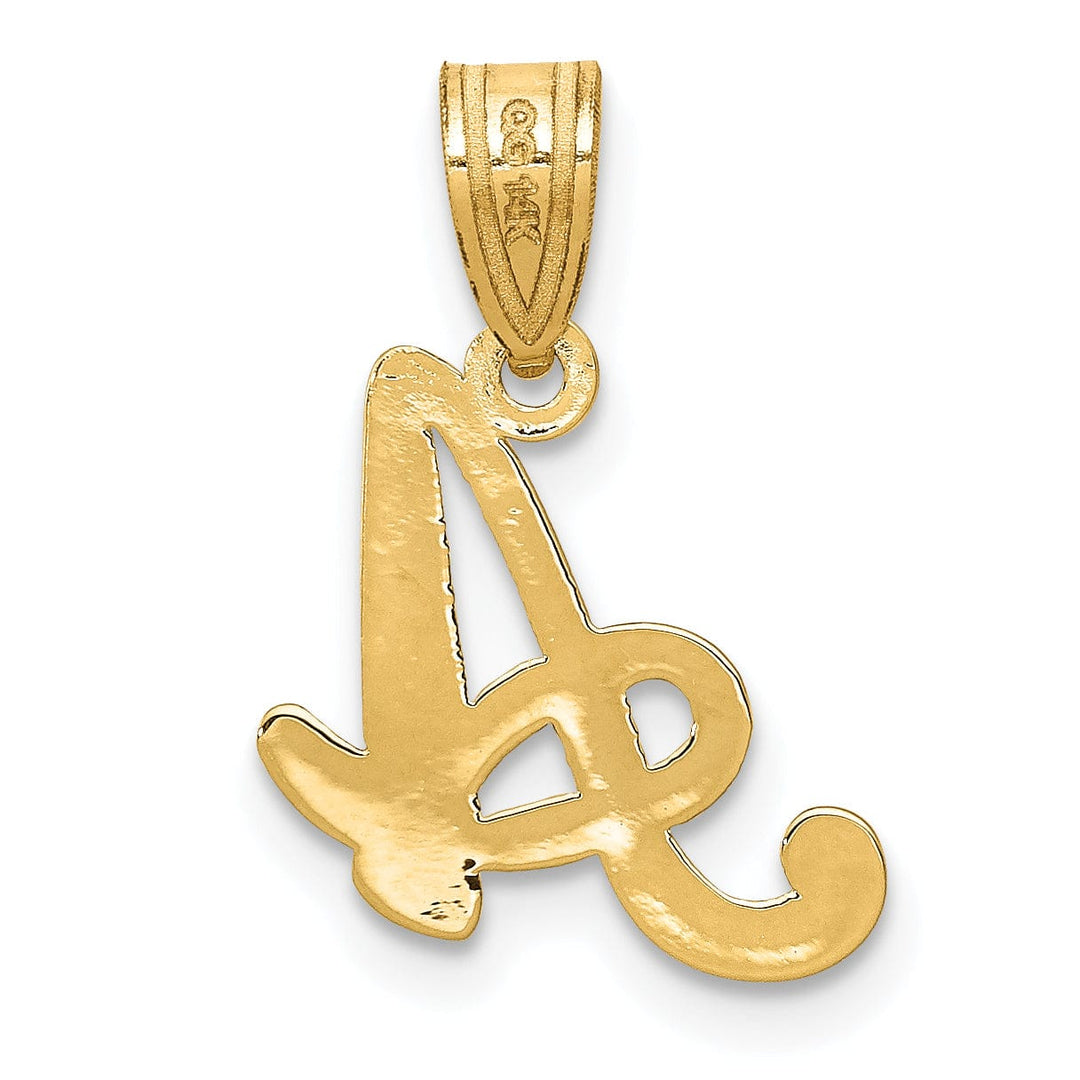Lovely Rita's Pendants & Charms 14K Yellow Gold Medium Size Script Design Letter A Initial Pendant