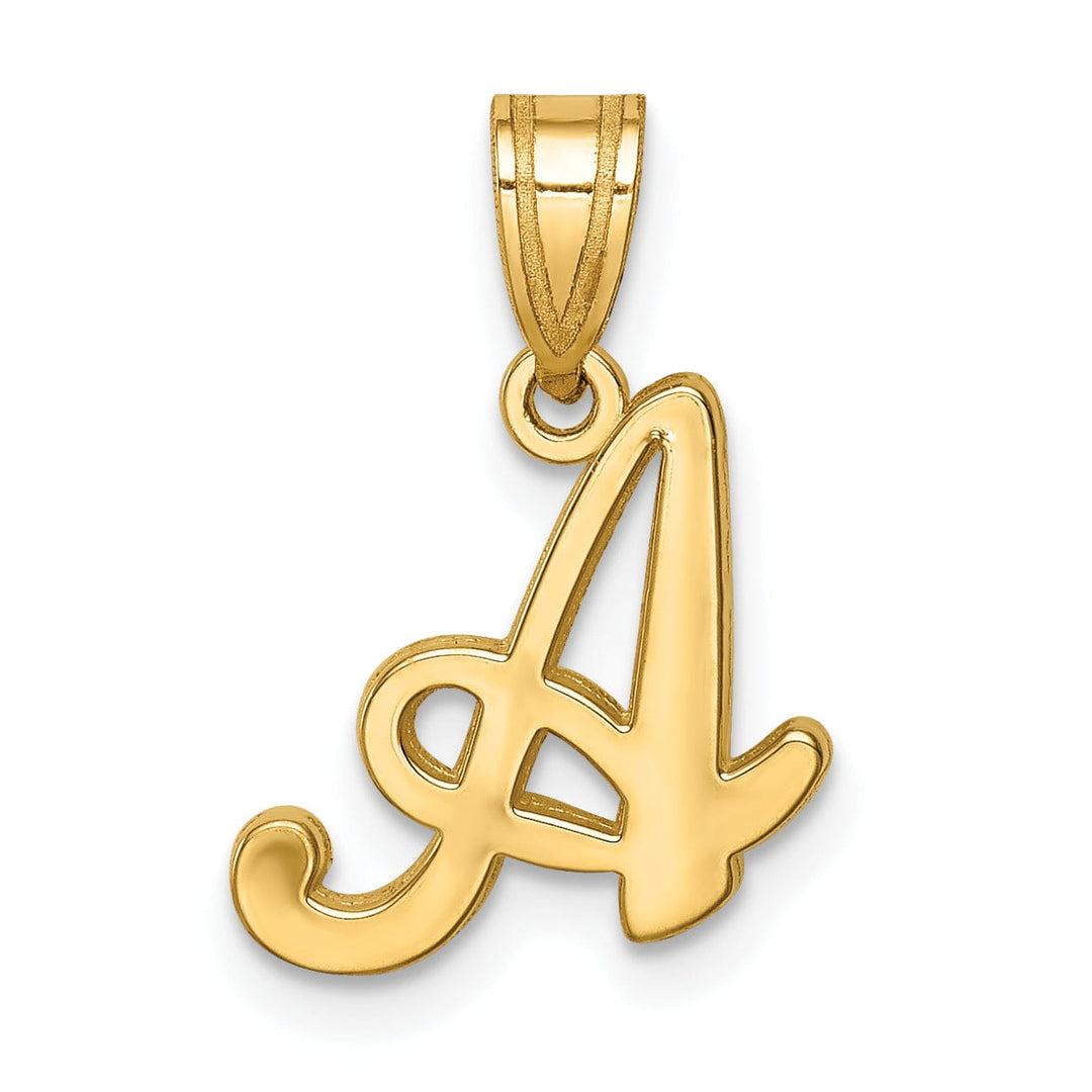 Lovely Rita's Pendants & Charms 14K Yellow Gold Medium Size Script Design Letter A Initial Pendant