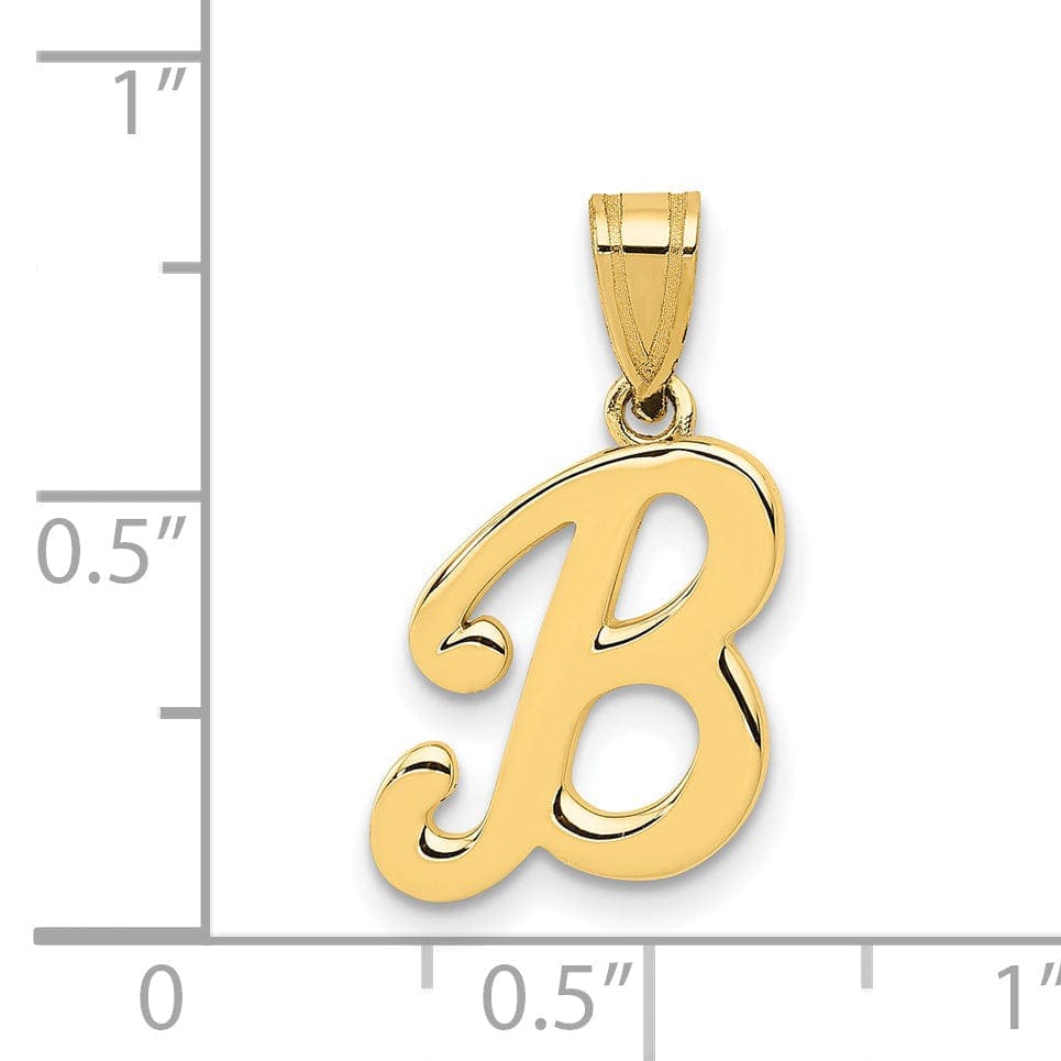 Lovely Rita's Pendants & Charms 14K Yellow Gold Medium Size Script Design Letter B Initial Pendant