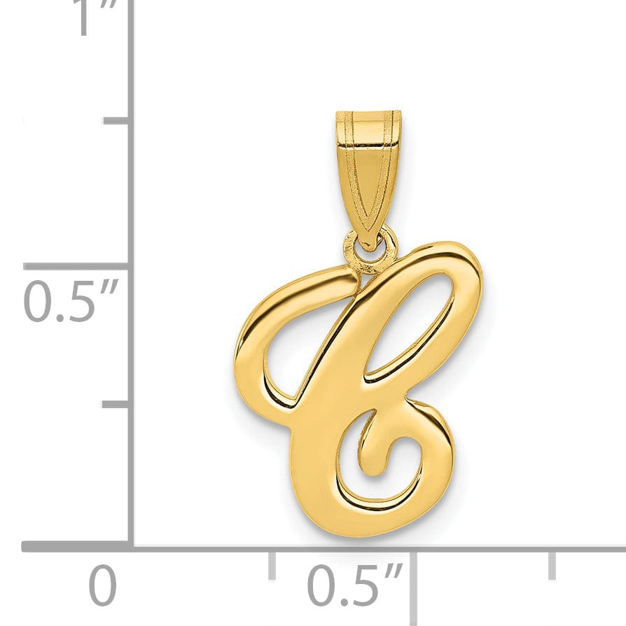 Lovely Rita's Pendants & Charms 14K Yellow Gold Medium Size Script Design Letter C Initial Pendant