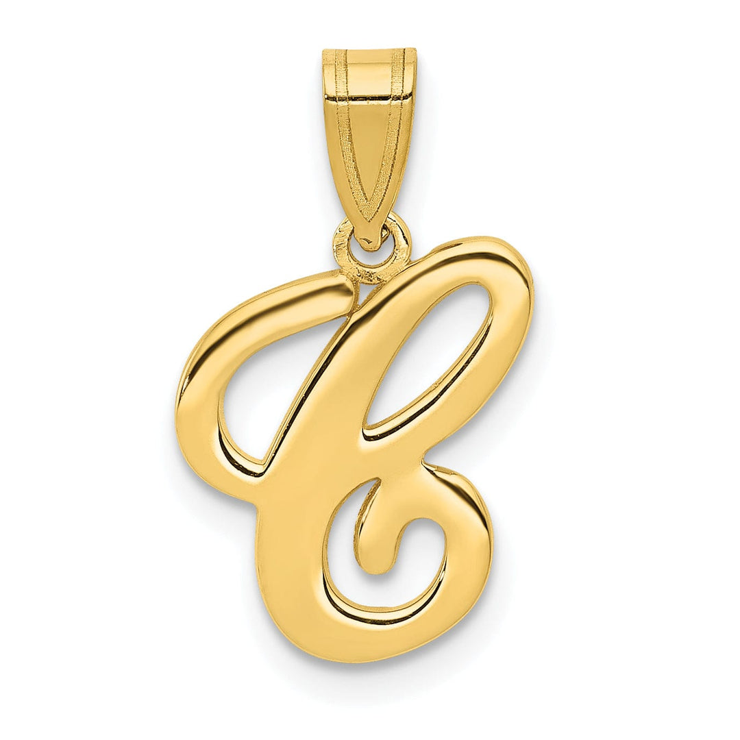 Lovely Rita's Pendants & Charms 14K Yellow Gold Medium Size Script Design Letter C Initial Pendant