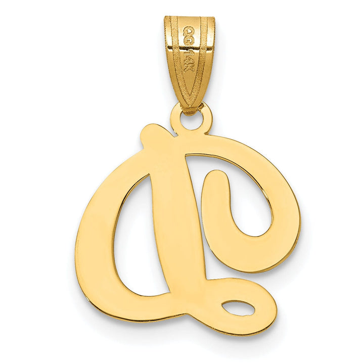 Lovely Rita's Pendants & Charms 14K Yellow Gold Medium Size Script Design Letter D Initial Pendant