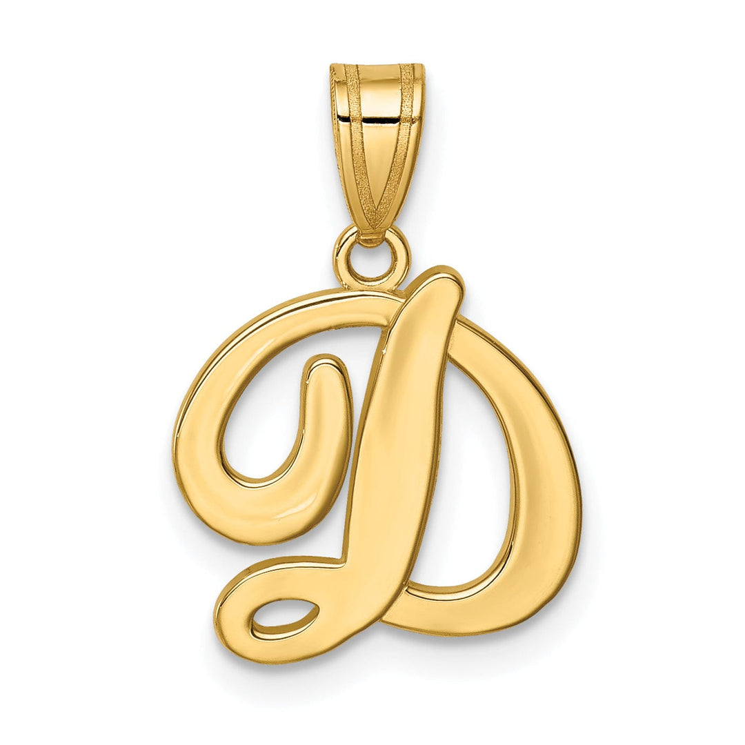 Lovely Rita's Pendants & Charms 14K Yellow Gold Medium Size Script Design Letter D Initial Pendant