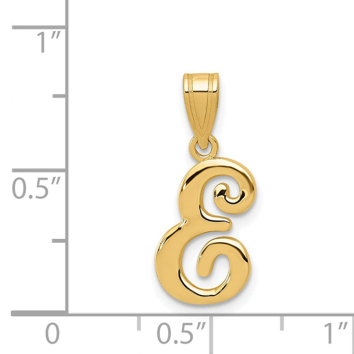 Lovely Rita's Pendants & Charms 14K Yellow Gold Medium Size Script Design Letter E Initial Pendant