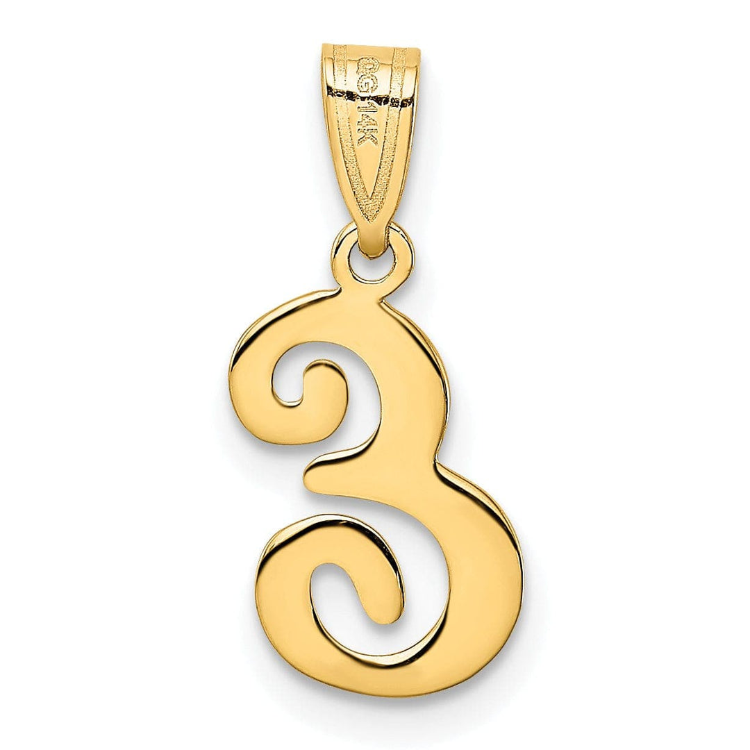 Lovely Rita's Pendants & Charms 14K Yellow Gold Medium Size Script Design Letter E Initial Pendant