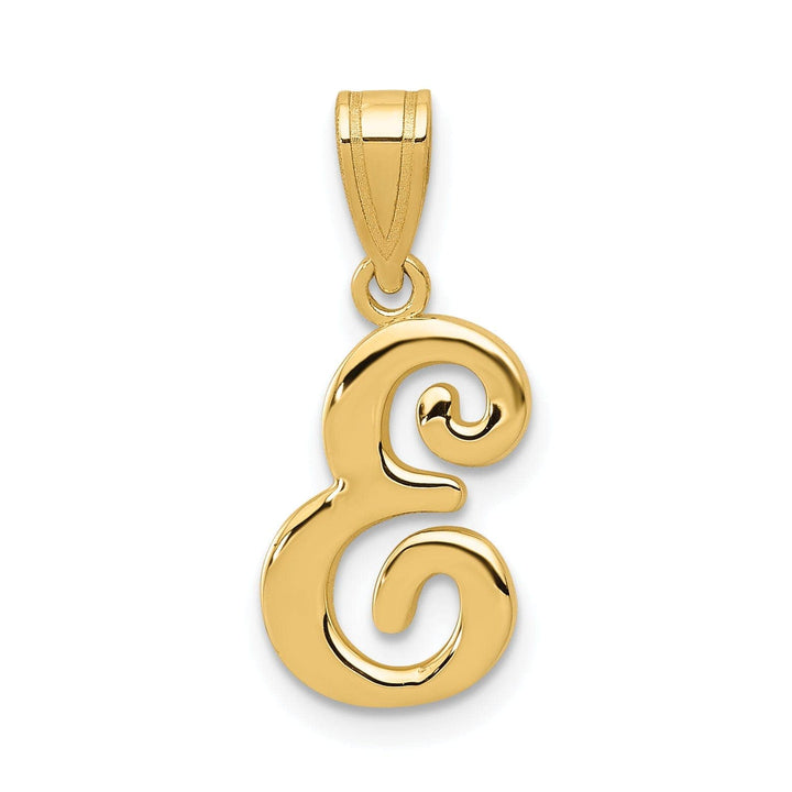 Lovely Rita's Pendants & Charms 14K Yellow Gold Medium Size Script Design Letter E Initial Pendant