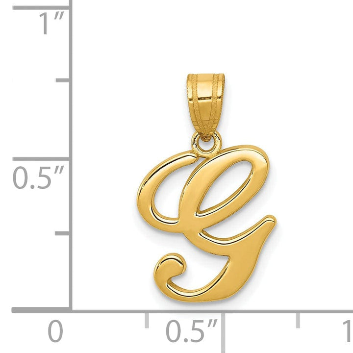 Lovely Rita's Pendants & Charms 14K Yellow Gold Medium Size Script Design Letter G Initial Pendant