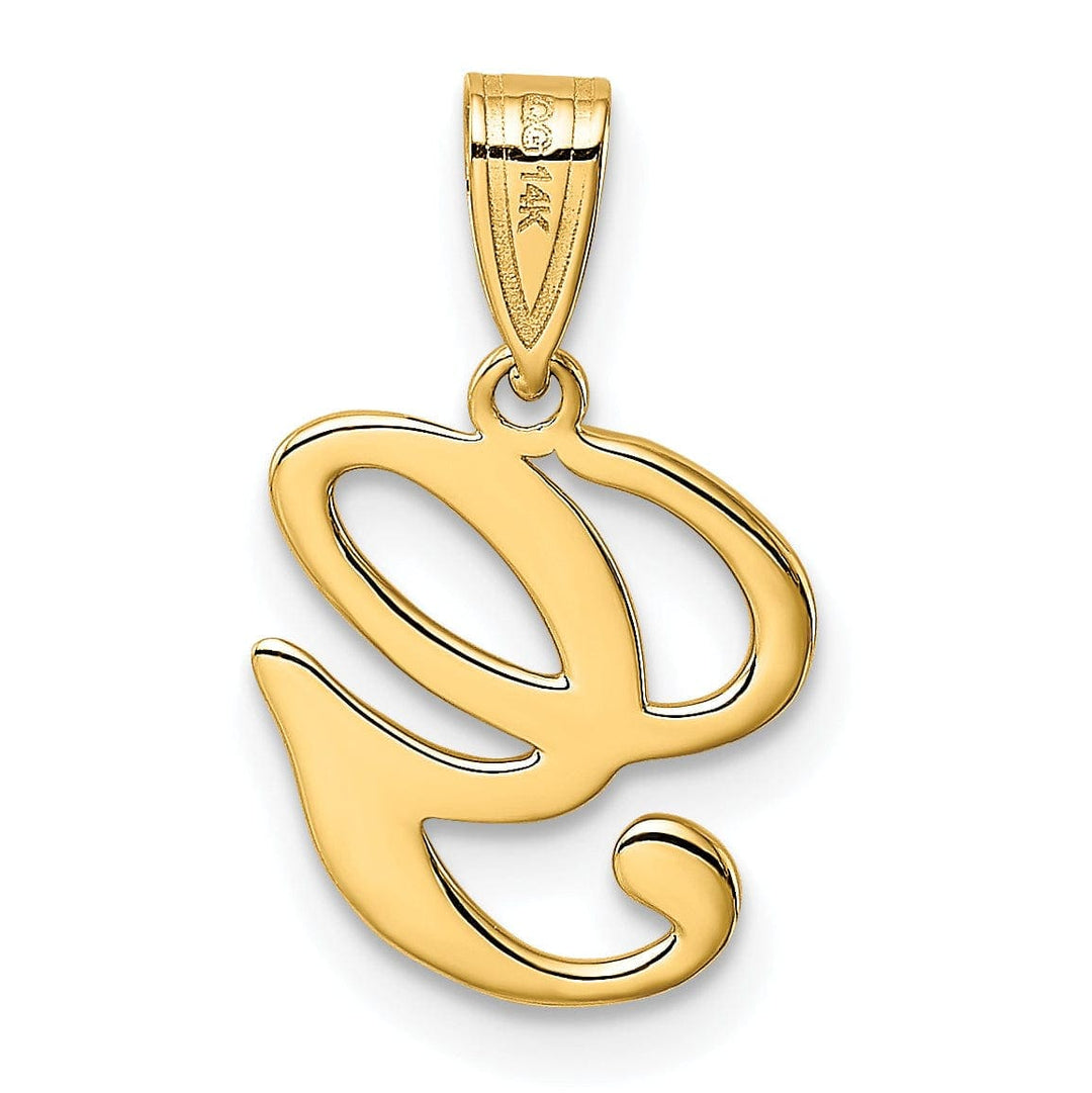 Lovely Rita's Pendants & Charms 14K Yellow Gold Medium Size Script Design Letter G Initial Pendant