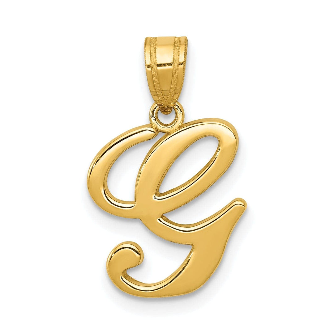 Lovely Rita's Pendants & Charms 14K Yellow Gold Medium Size Script Design Letter G Initial Pendant