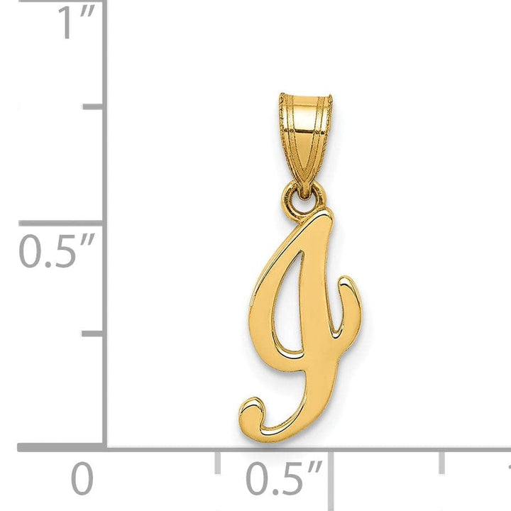 Lovely Rita's Pendants & Charms 14K Yellow Gold Medium Size Script Design Letter I Initial Pendant