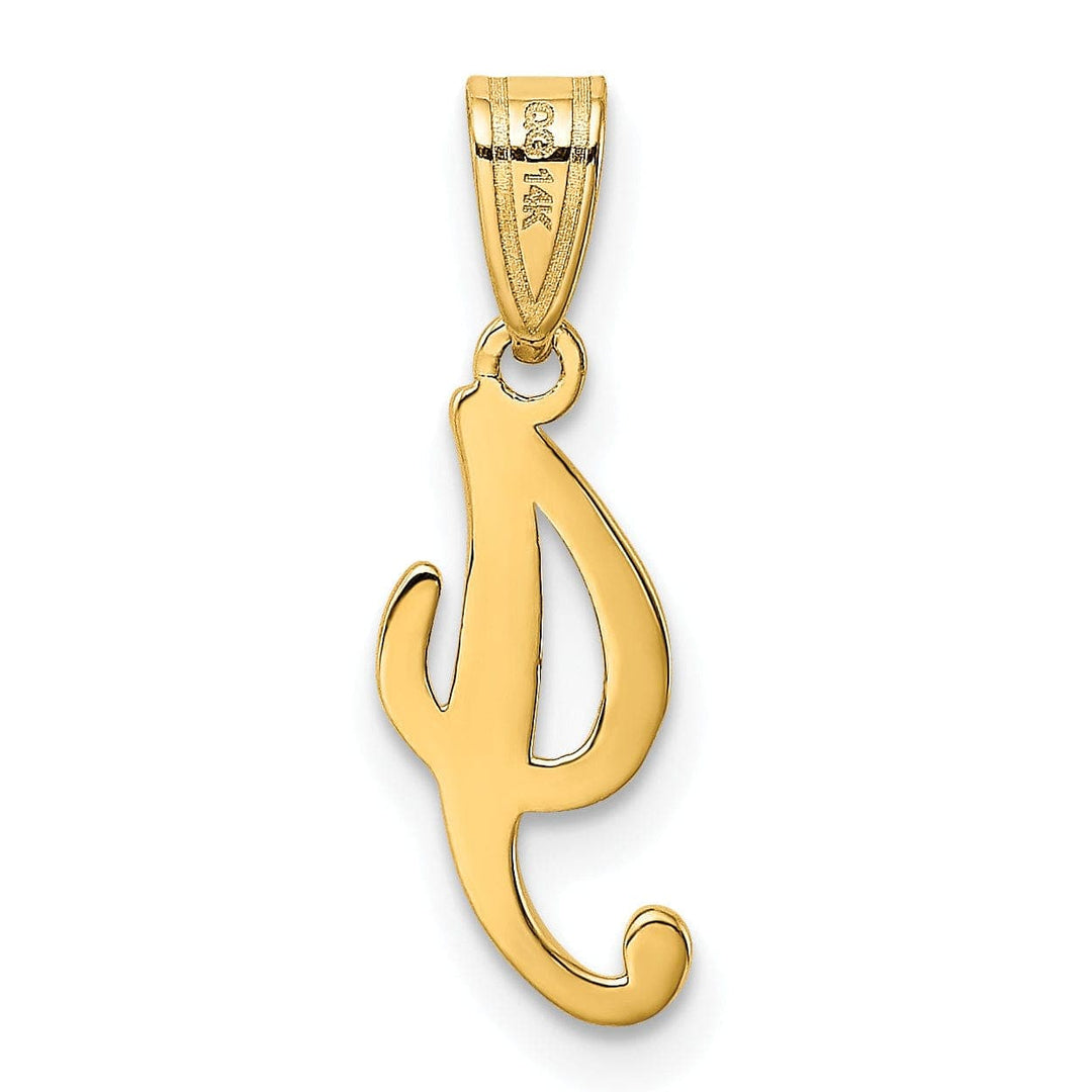 Lovely Rita's Pendants & Charms 14K Yellow Gold Medium Size Script Design Letter I Initial Pendant