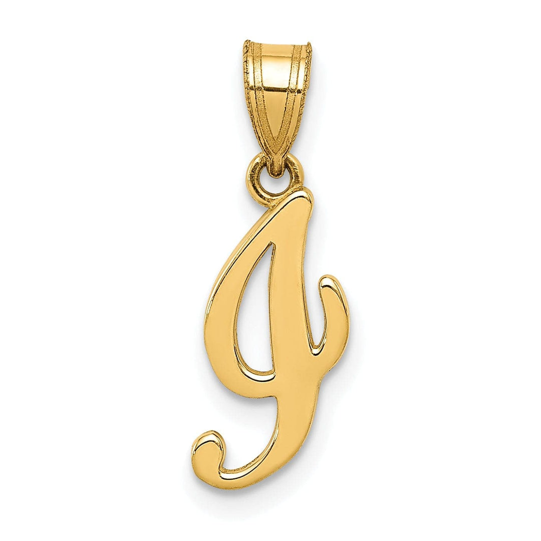 Lovely Rita's Pendants & Charms 14K Yellow Gold Medium Size Script Design Letter I Initial Pendant