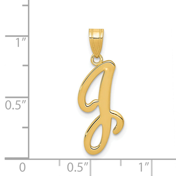 Lovely Rita's Pendants & Charms 14K Yellow Gold Medium Size Script Design Letter J Initial Pendant