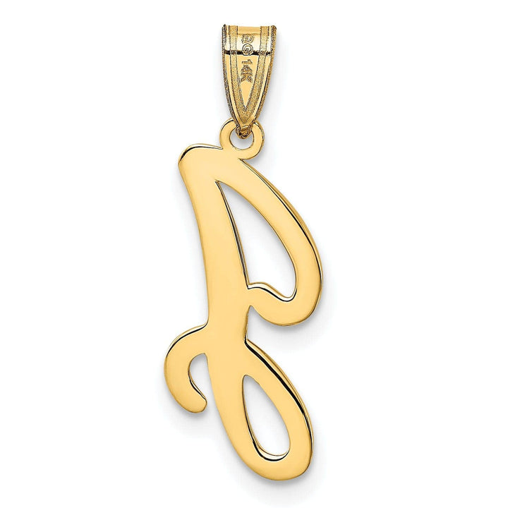 Lovely Rita's Pendants & Charms 14K Yellow Gold Medium Size Script Design Letter J Initial Pendant
