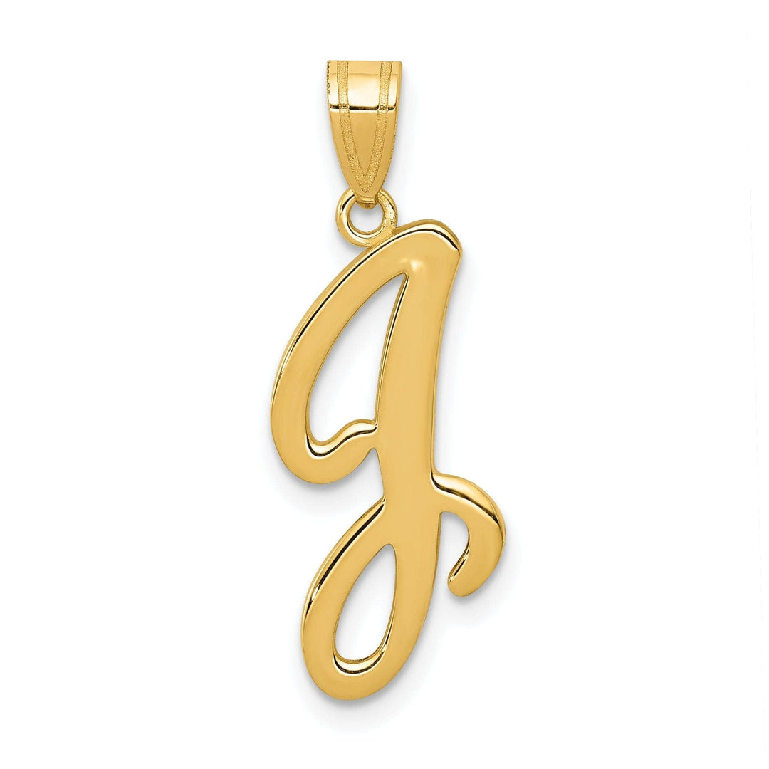 Lovely Rita's Pendants & Charms 14K Yellow Gold Medium Size Script Design Letter J Initial Pendant