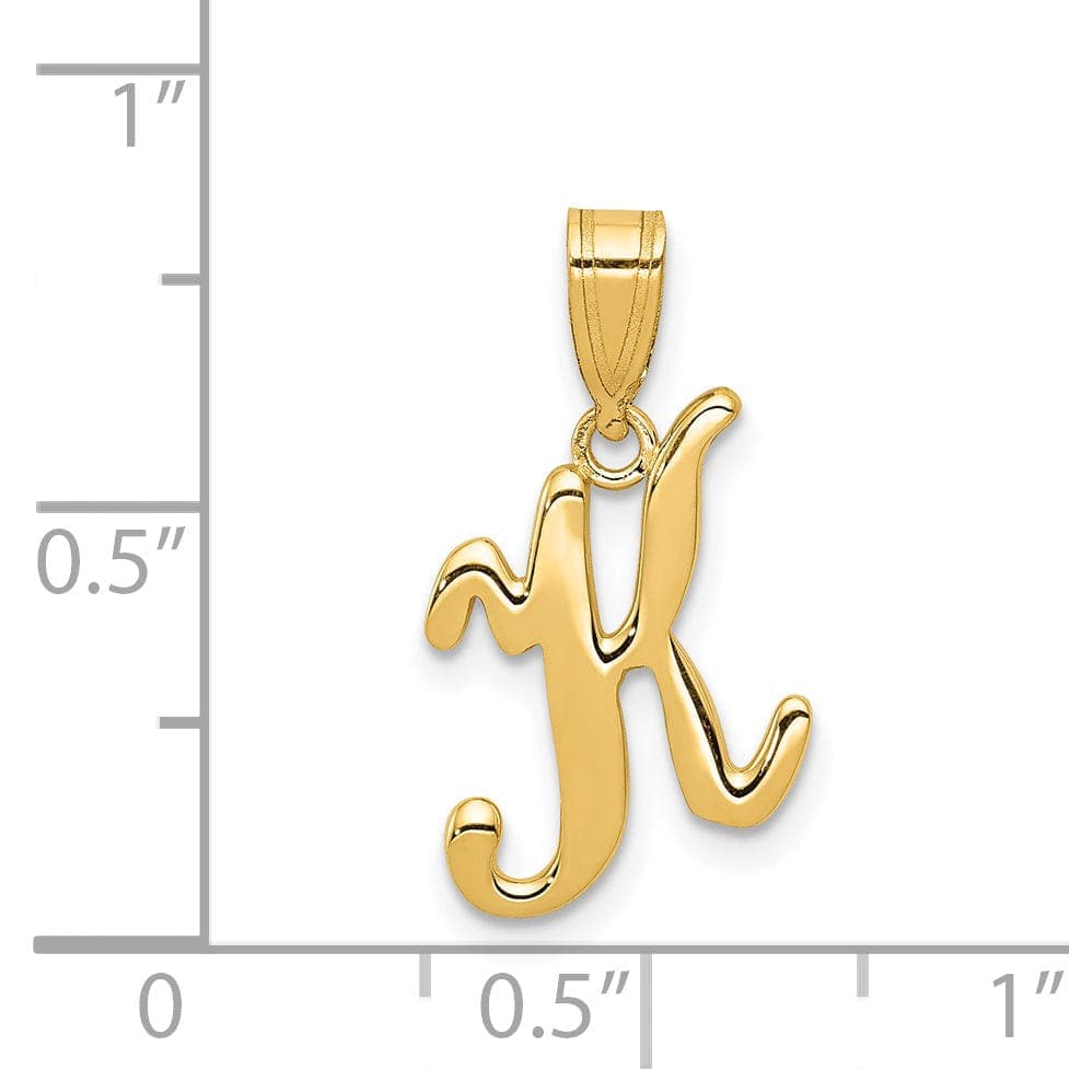 Lovely Rita's Pendants & Charms 14K Yellow Gold Medium Size Script Design Letter K Initial Pendant