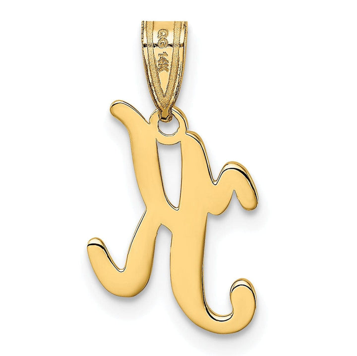 Lovely Rita's Pendants & Charms 14K Yellow Gold Medium Size Script Design Letter K Initial Pendant