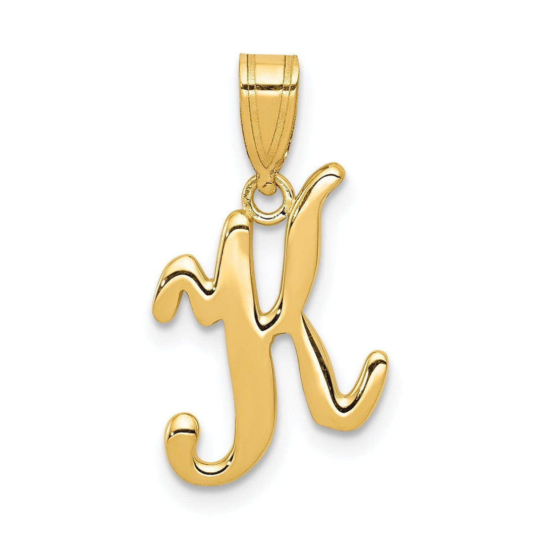 Lovely Rita's Pendants & Charms 14K Yellow Gold Medium Size Script Design Letter K Initial Pendant