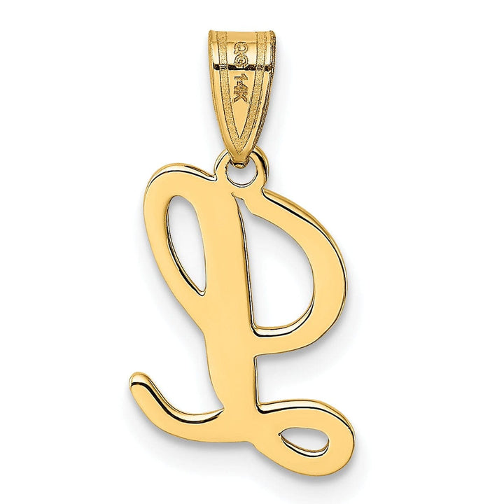 Lovely Rita's Pendants & Charms 14K Yellow Gold Medium Size Script Design Letter L Initial Pendant