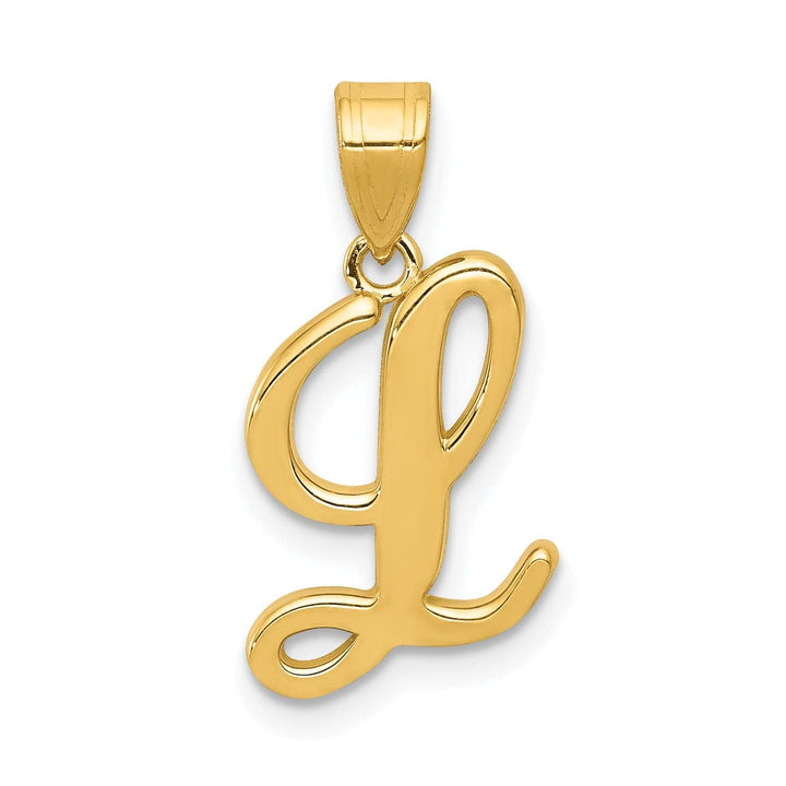 Lovely Rita's Pendants & Charms 14K Yellow Gold Medium Size Script Design Letter L Initial Pendant