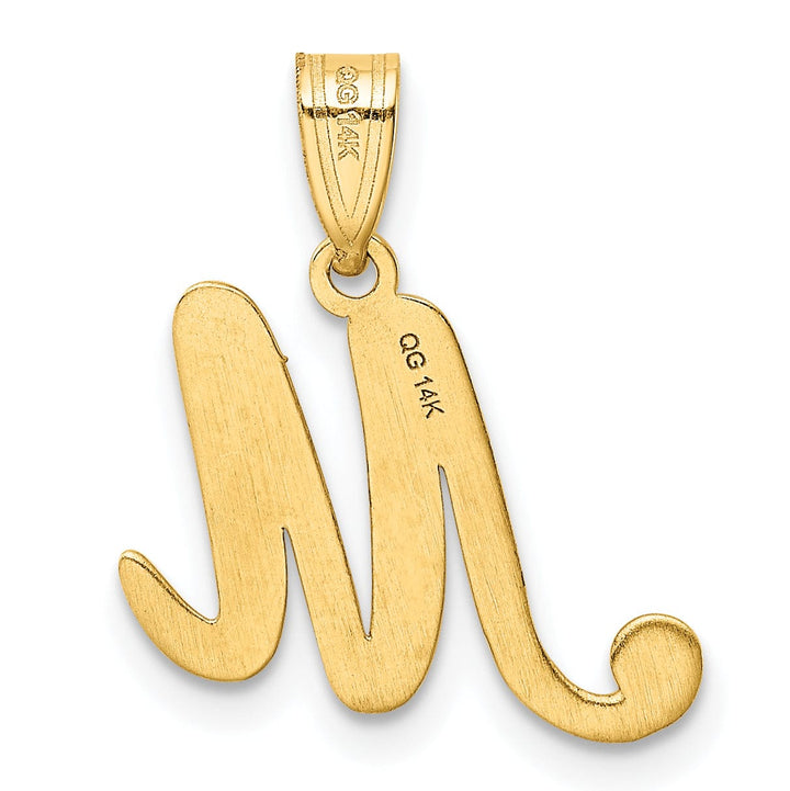 Lovely Rita's Pendants & Charms 14K Yellow Gold Medium Size Script Design Letter M Initial Pendant