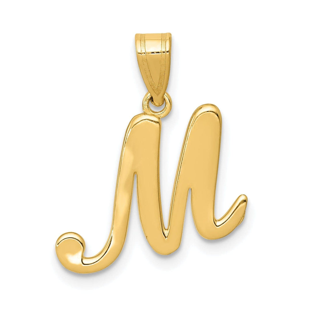 Lovely Rita's Pendants & Charms 14K Yellow Gold Medium Size Script Design Letter M Initial Pendant