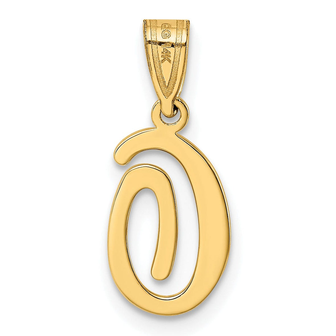 Lovely Rita's Pendants & Charms 14K Yellow Gold Medium Size Script Design Letter O Initial Pendant