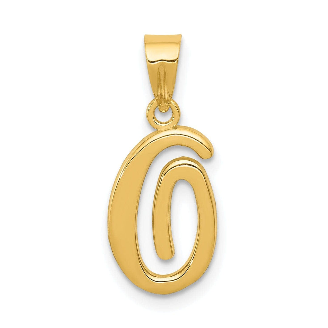 Lovely Rita's Pendants & Charms 14K Yellow Gold Medium Size Script Design Letter O Initial Pendant