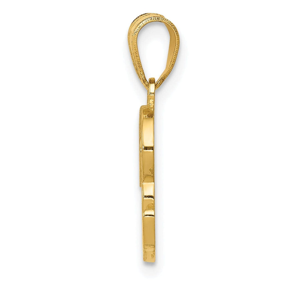 Lovely Rita's Pendants & Charms 14K Yellow Gold Medium Size Script Design Letter R Initial Pendant